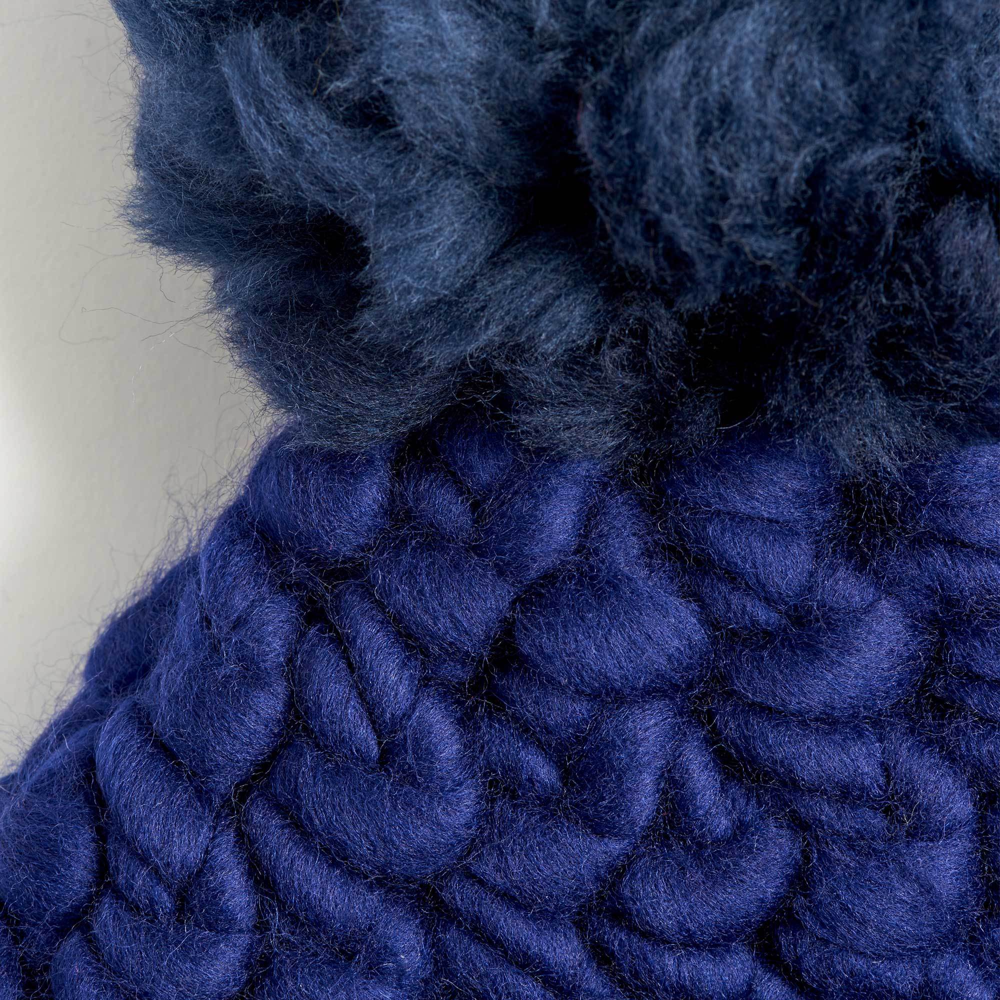 Beanie Pomster Cobalt with Midnight Pom Hand-Crocheted Merino Wool Hat - Cobalt Beanie Mischa Lampert Hats The Garnered 28