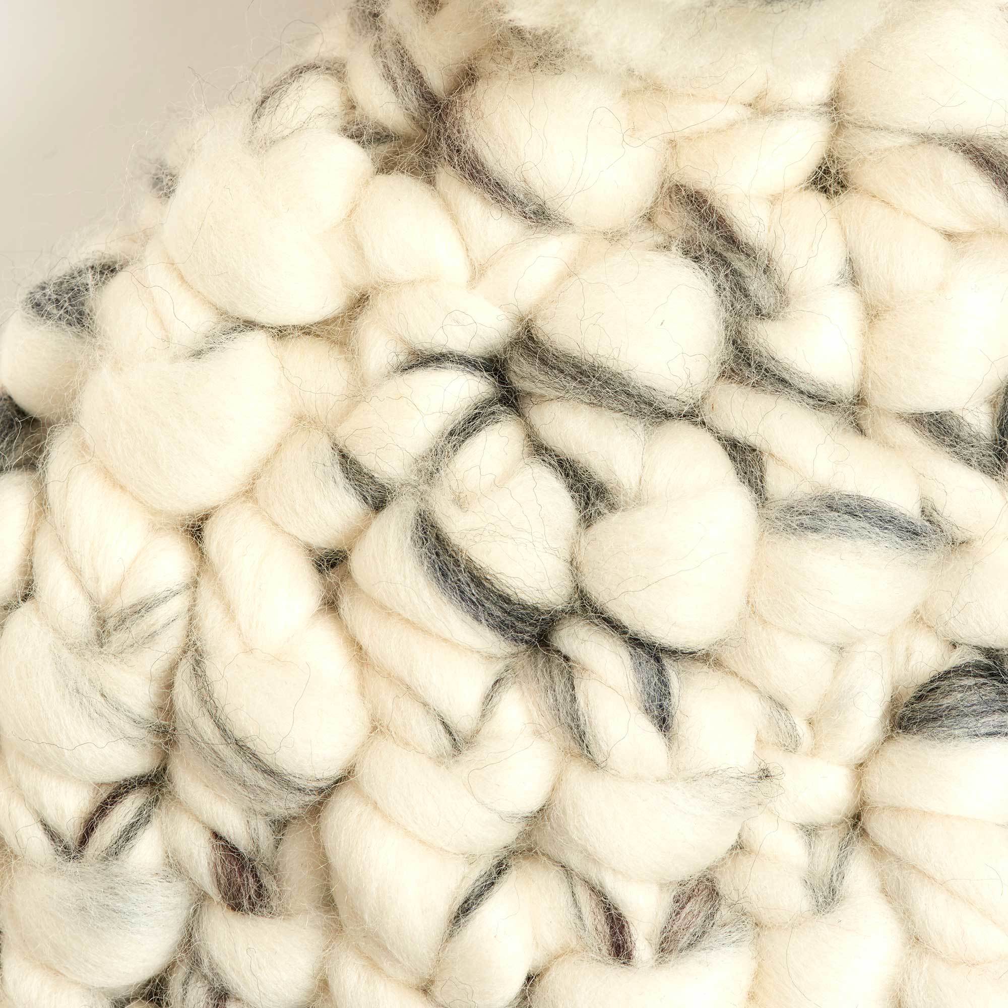 Beanie Pomster White and Grey Mix Hand-Crocheted Merino Wool Hat - White Beanie Mischa Lampert Hats The Garnered 46