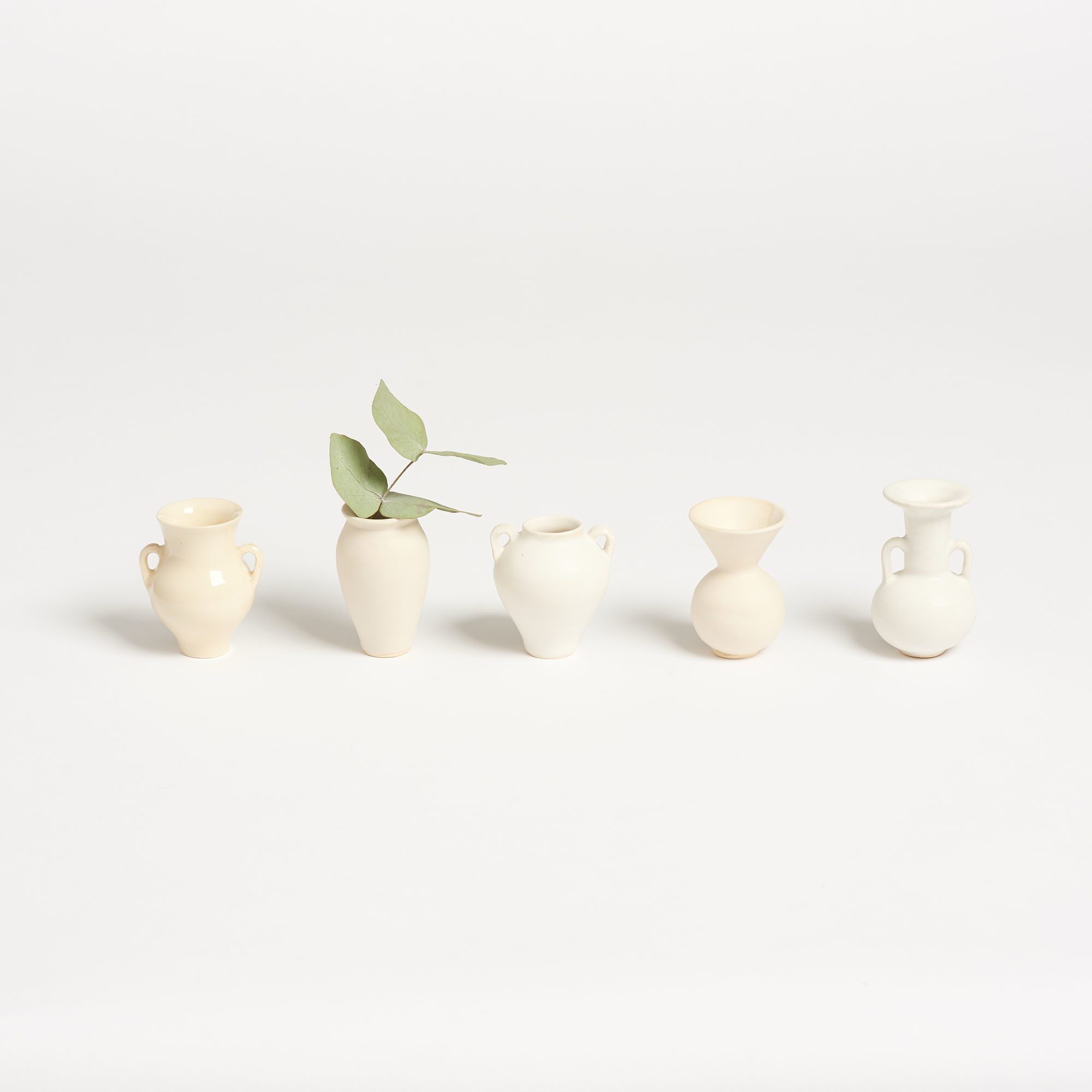 Set of Decorative Miniature Ceramic Urns - Object Totem Ceramic Miniatures Set The Garnered