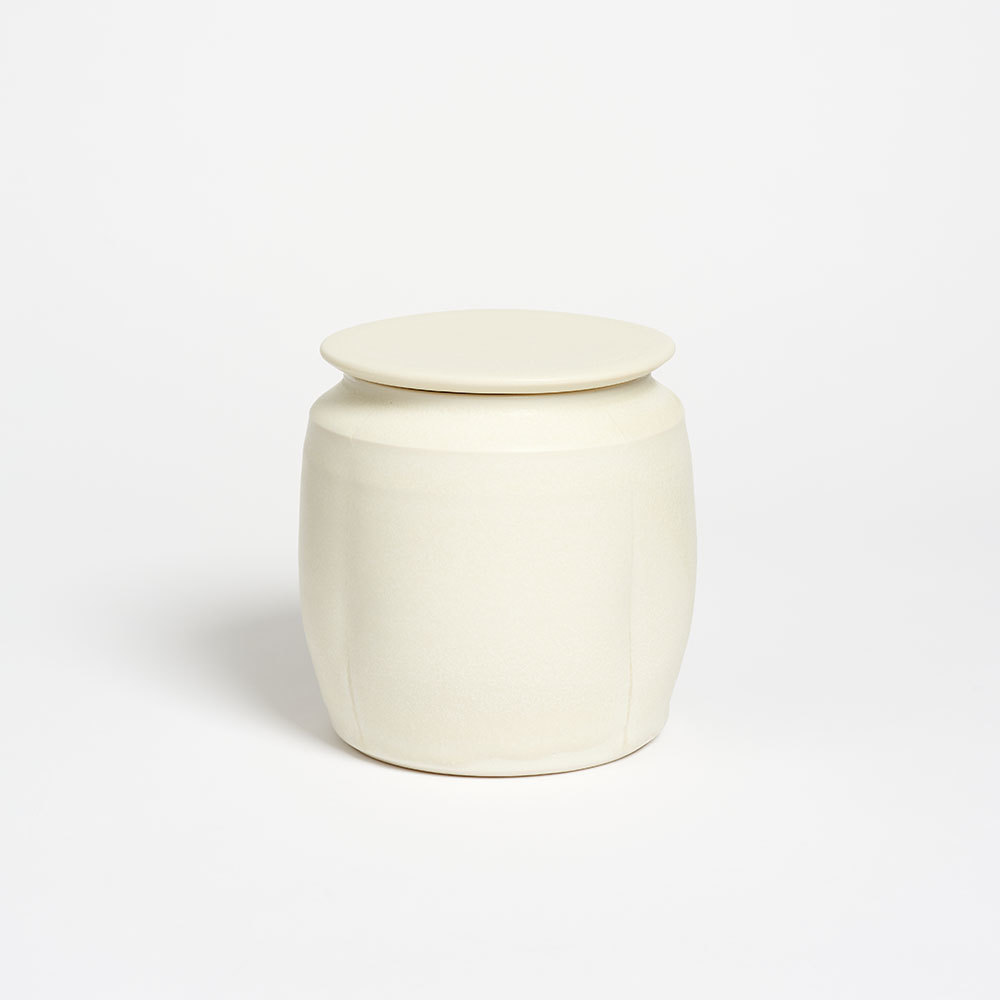 Pair of Hand-Thrown Porcelain Lidded Jars – Black & Cream - Olivia Horley Ceramics The Garnered Porcelain Canister Cream Shut