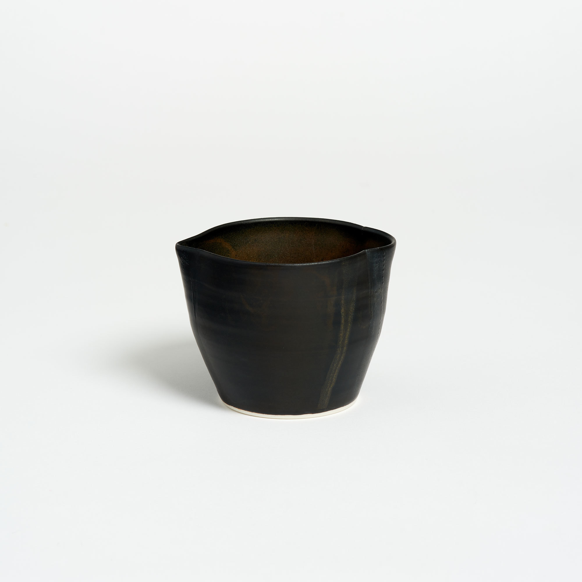 Pair of Hand-Thrown Porcelain Pouring Jugs – Black & Cream - The Garnered Olivia Horley Ceramics Black Jug