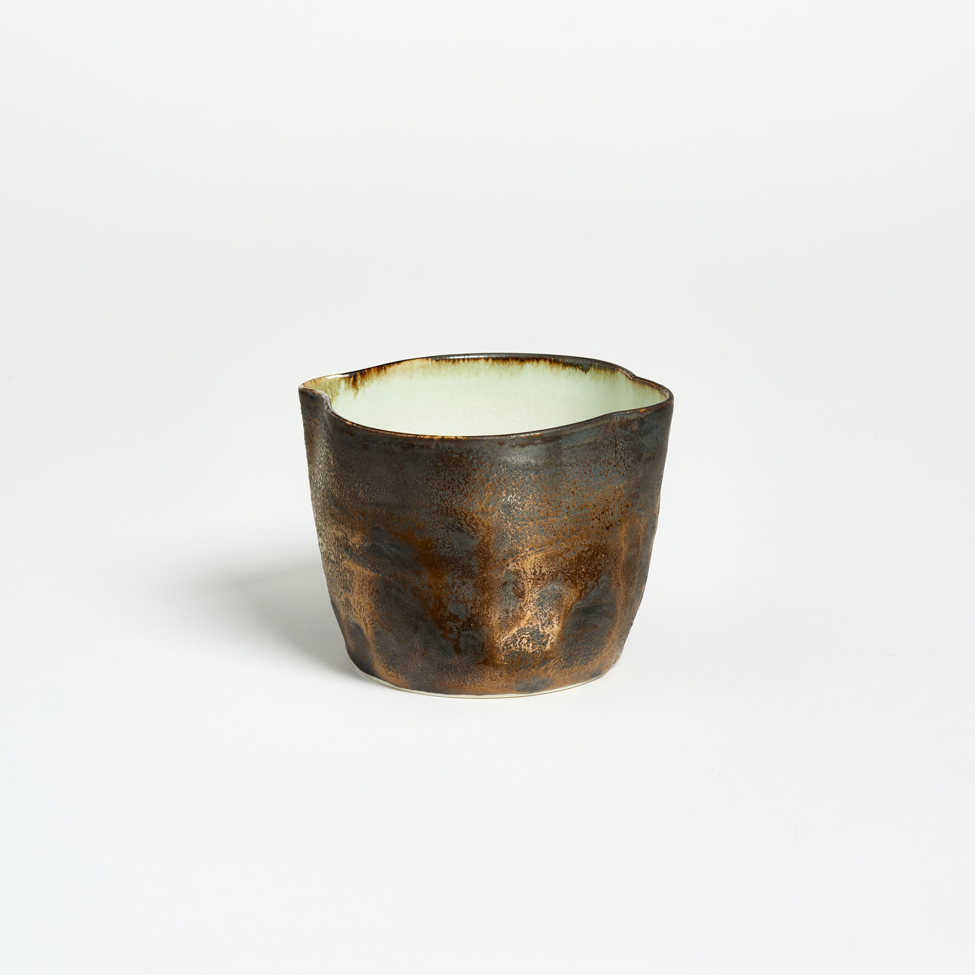 Pair of Hand-Thrown Porcelain Pouring Jugs – Bronze & Cream - The Garnered Olivia Horley Ceramics Bronze Jug