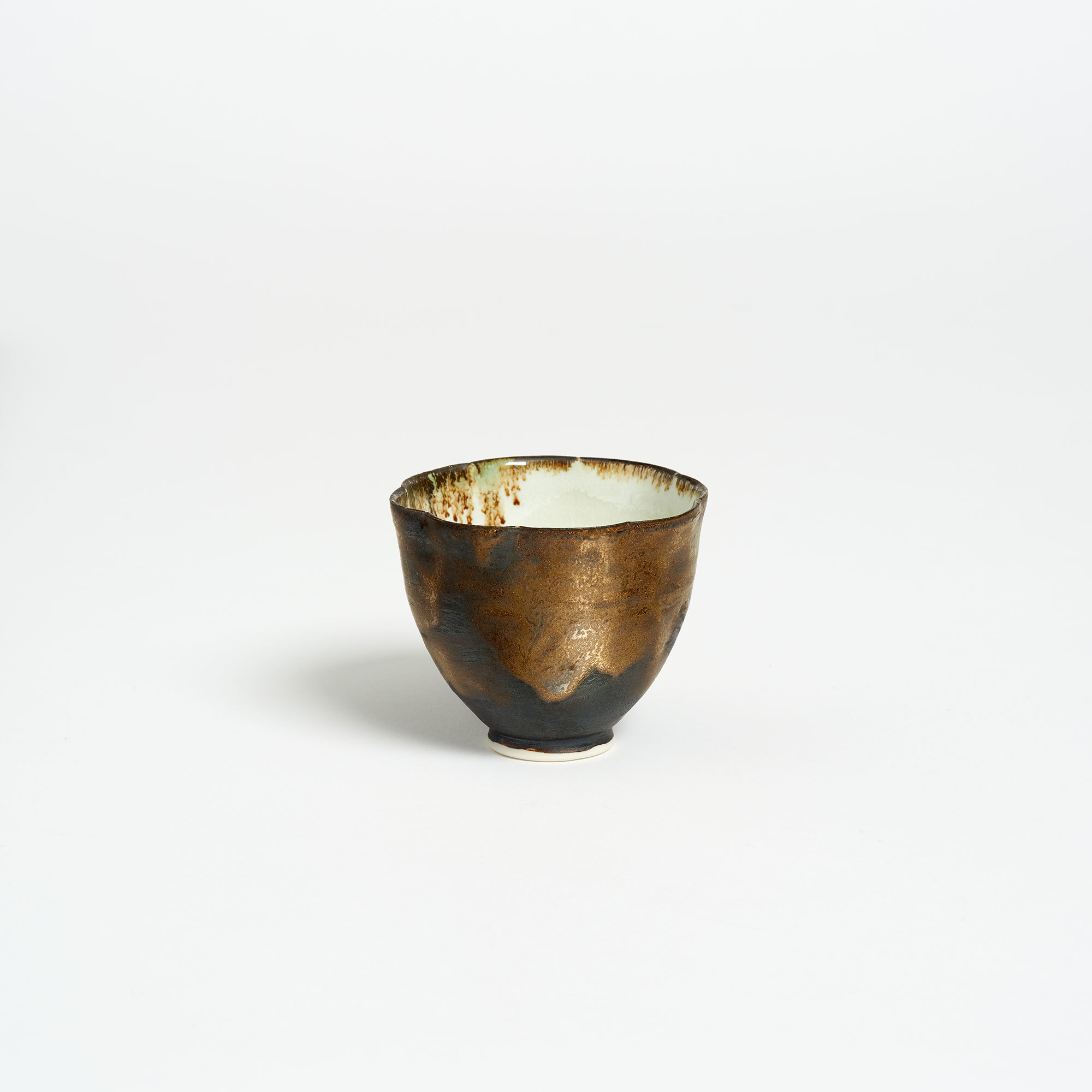 Hand-Thrown Bronze Porcelain Espresso Cups – Set of Four - The Garnered Olivia Horley Ceramics Bronze Tea Bowl