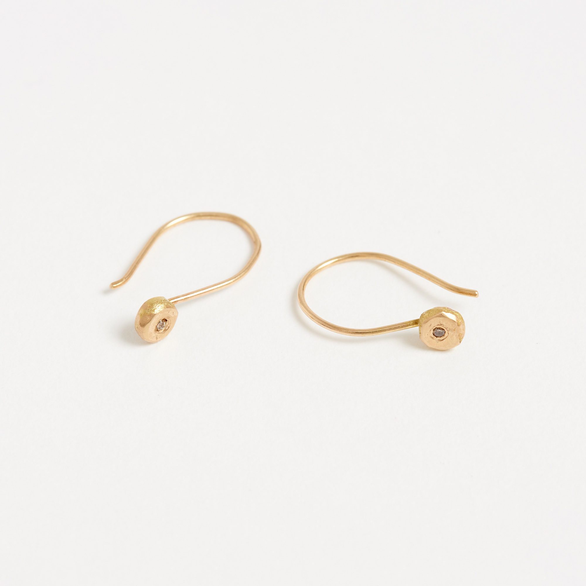 14K Gold Diamond Dot Drop Earrings - Gold Diamond Drop Earrings Rebecca Peacock Jewellery The Garnered 5