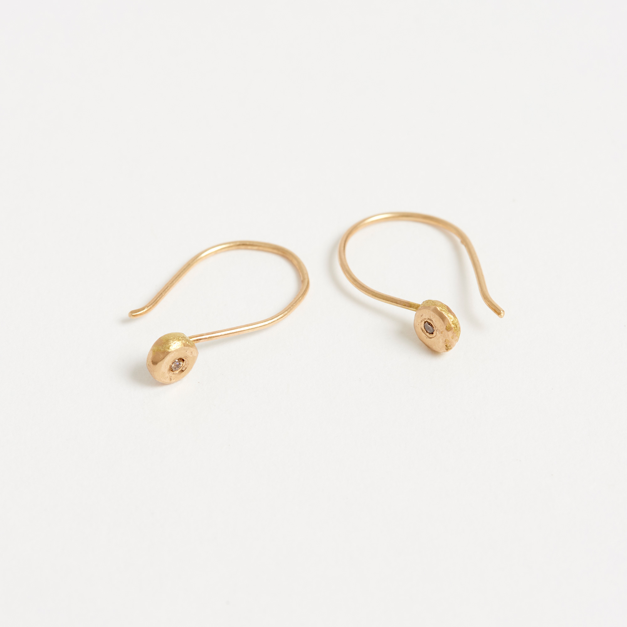 14K Gold Diamond Dot Drop Earrings - Gold Diamond Drop Earrings Rebecca Peacock Jewellery The Garnered 6