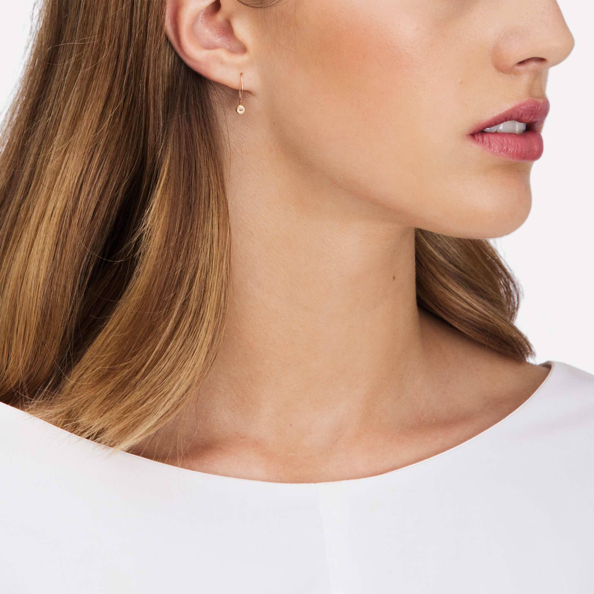 14K Gold Diamond Dot Drop Earrings - Gold Diamond Drop Earrings Rebecca Peacock Jewellery The Garnered 5