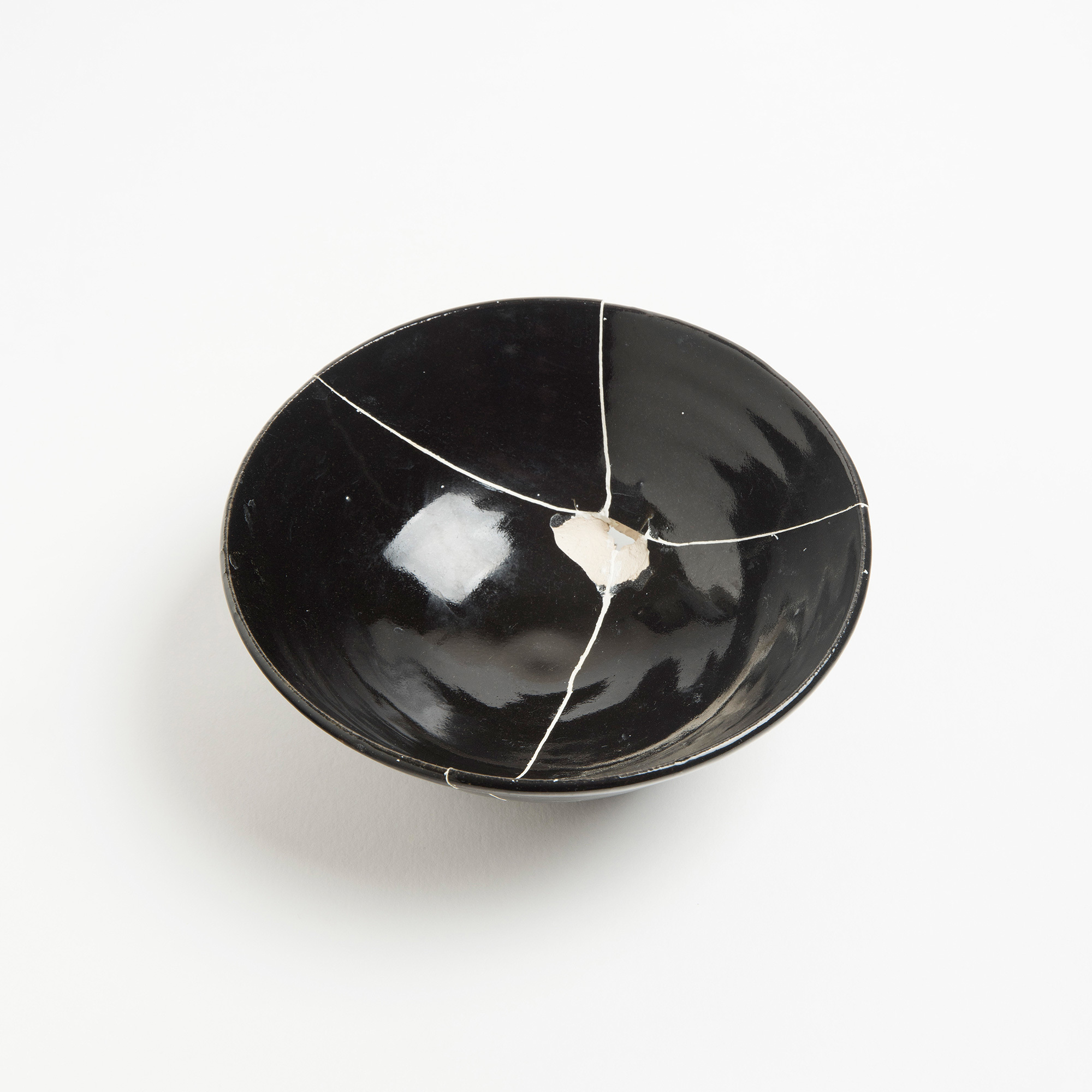 Black Fracture Bowl No. 4 Unique Piece - Black Fracture 4 Series Bowl Romy Northover Ceramics The Garnered 1