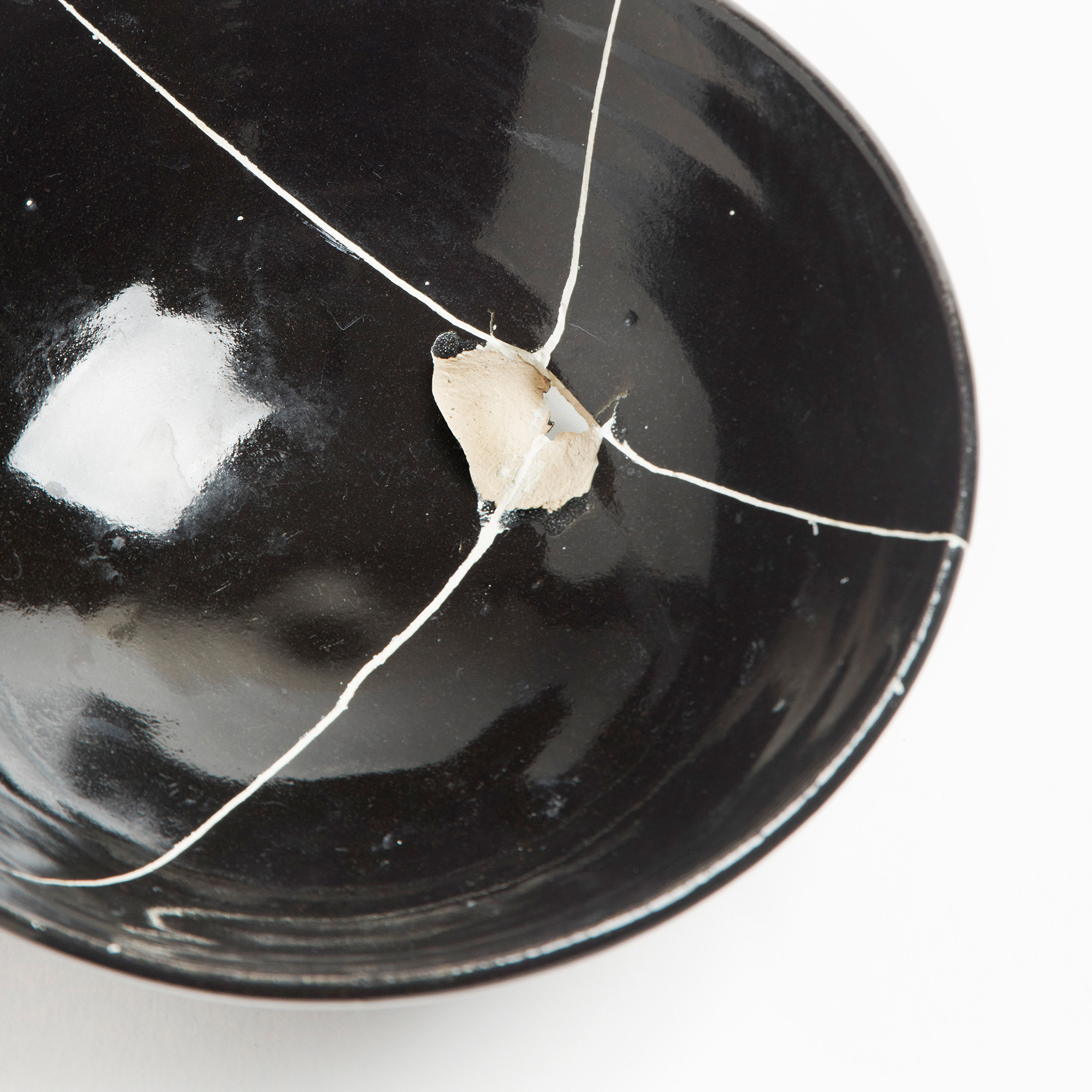 Black Fracture Bowl No. 4 Unique Piece - Black Fracture 4 Series Bowl Romy Northover Ceramics The Garnered