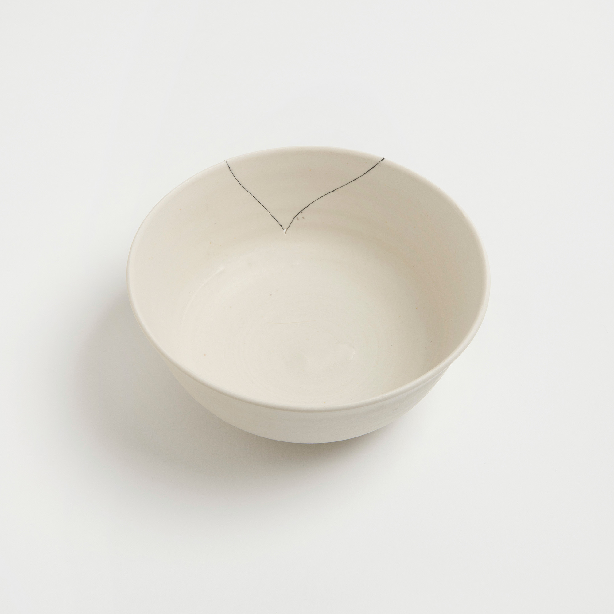 White Fracture Bowl No. 4 Unique Piece - White Fracture 4 Series Bowl Romy Northover Ceramics The Garnered 1