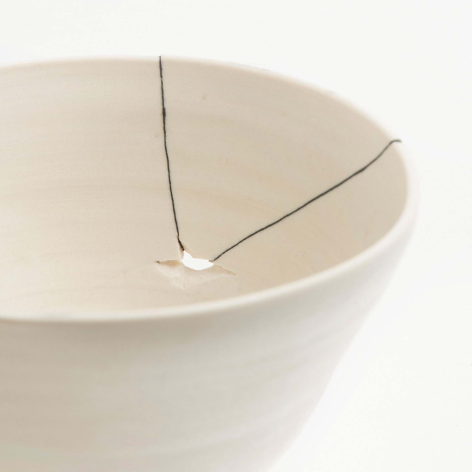 White Fracture Bowl No. 5 Unique Piece - White Fracture 5 Series Bowl Romy Northover Ceramics The Garnered