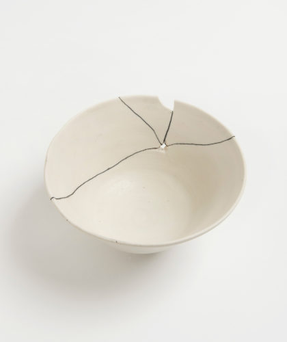 The Garnered - White Fracture 1 Series Bowl Romy Northover Ceramics The Garnered 1