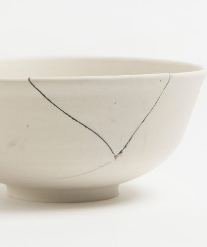 The Garnered - White Fracture 4 Series Bowl Romy Northover Ceramics The Garnered
