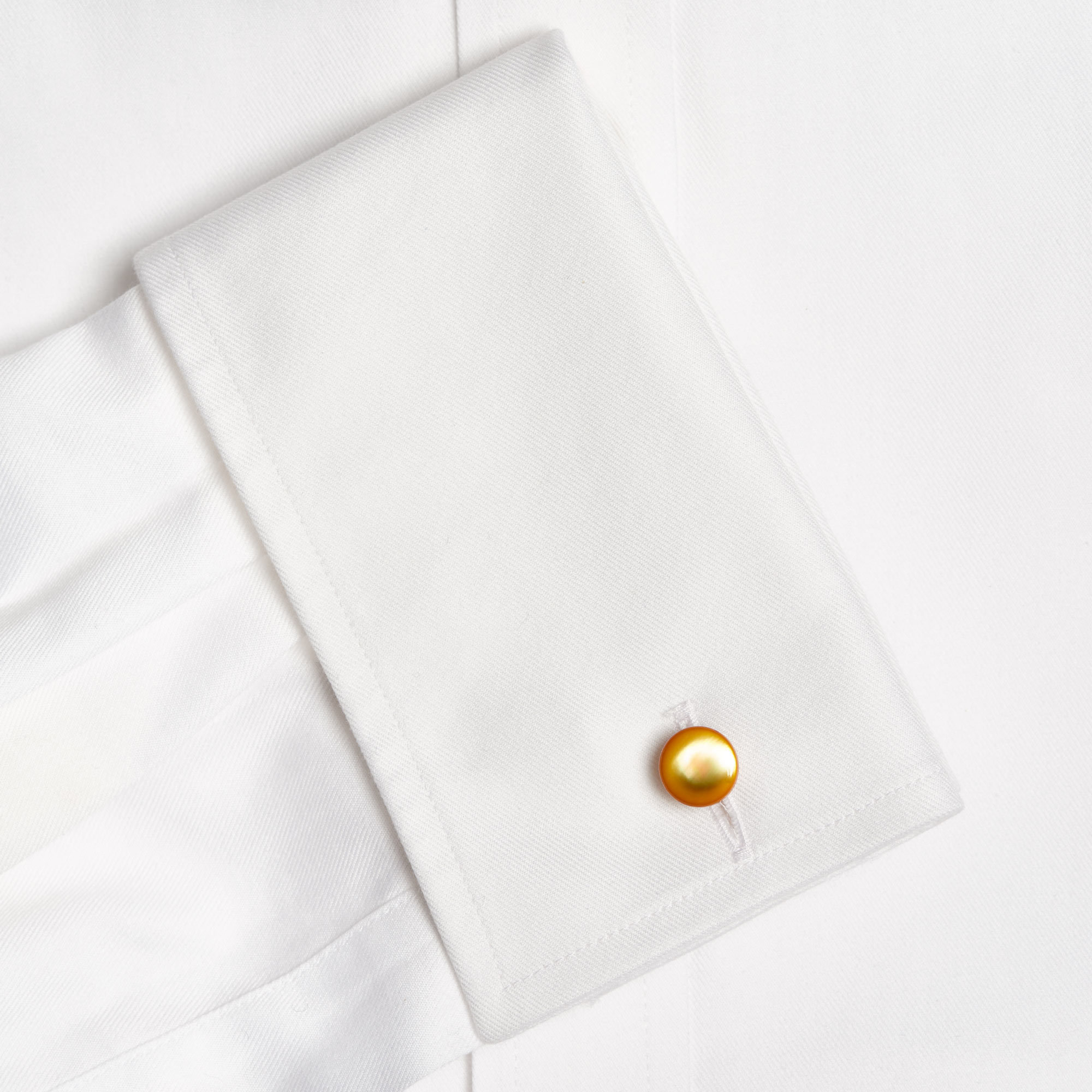 Handmade Amber Tinted Mother-of-Pearl Cufflinks - Amber Colour Samuel Gassmann Cufflinks The Garnered 112