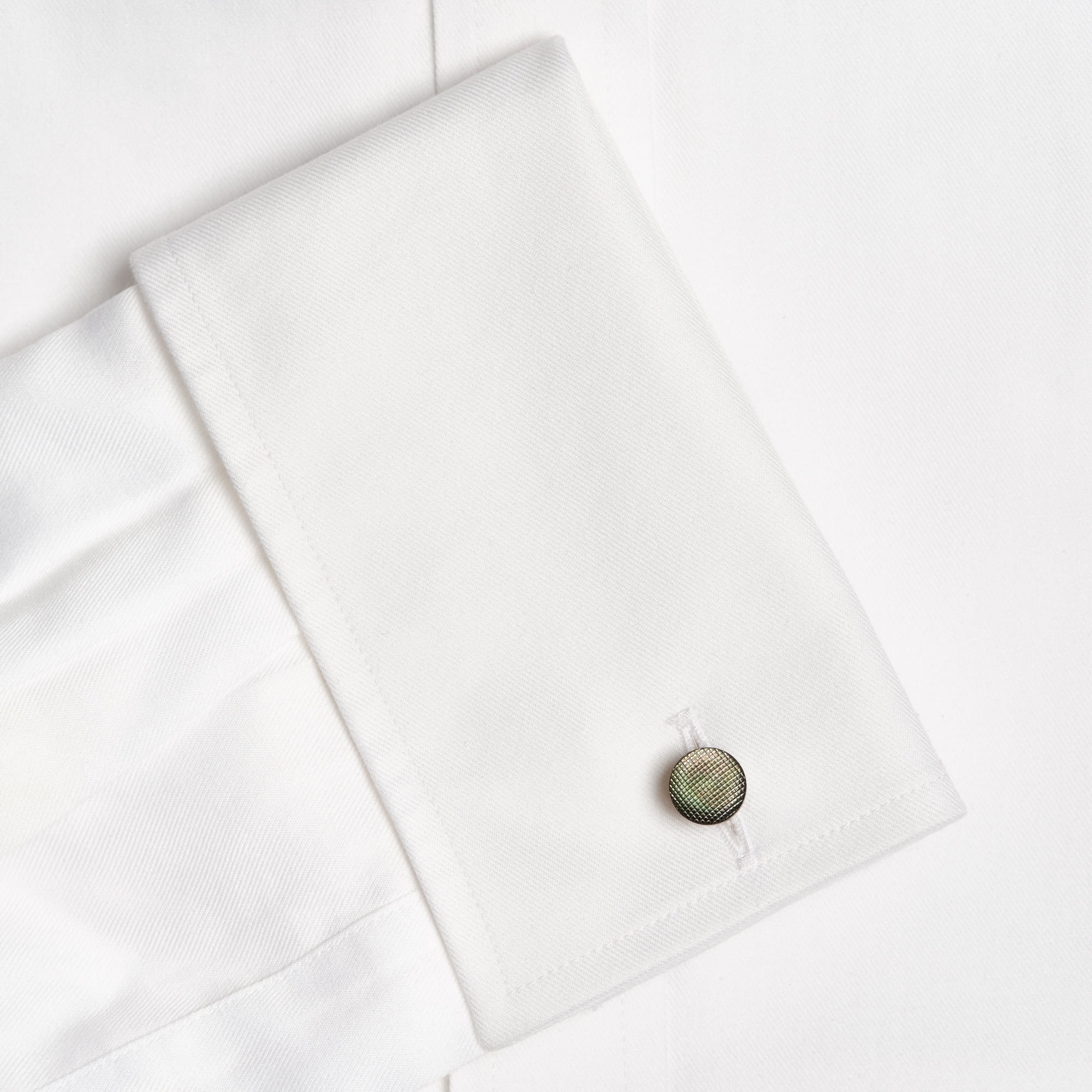 Grey Mother-of-Pearl Engraved Evening Cufflinks - Evening Fabric Samuel Gassmann Cufflinks The Garnered 104