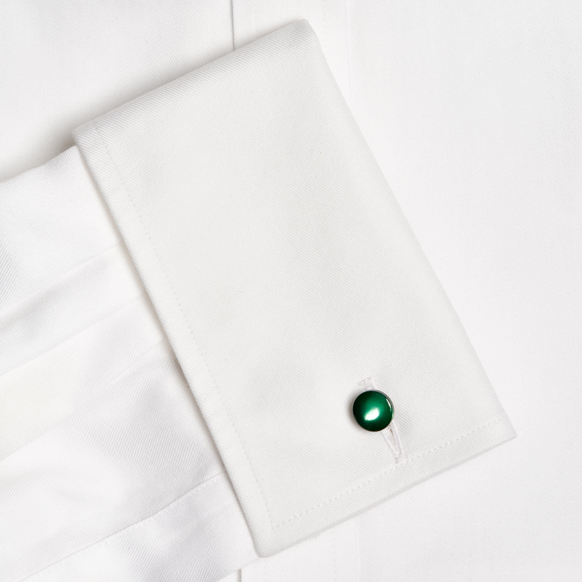 Handmade Green Tinted Mother-of-Pearl Cufflinks - Green Colour Samuel Gassmann Cufflinks The Garnered 111