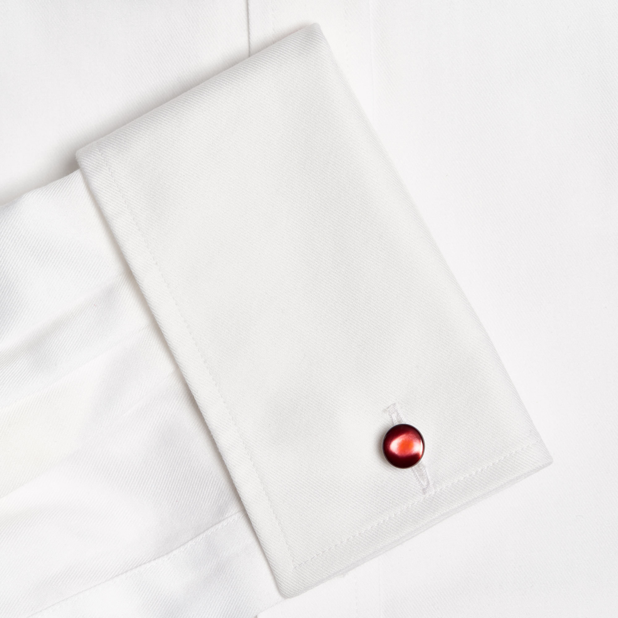 Handmade Red Tinted Mother-of-Pearl Cufflinks - Red Colour Samuel Gassmann Cufflinks The Garnered 113
