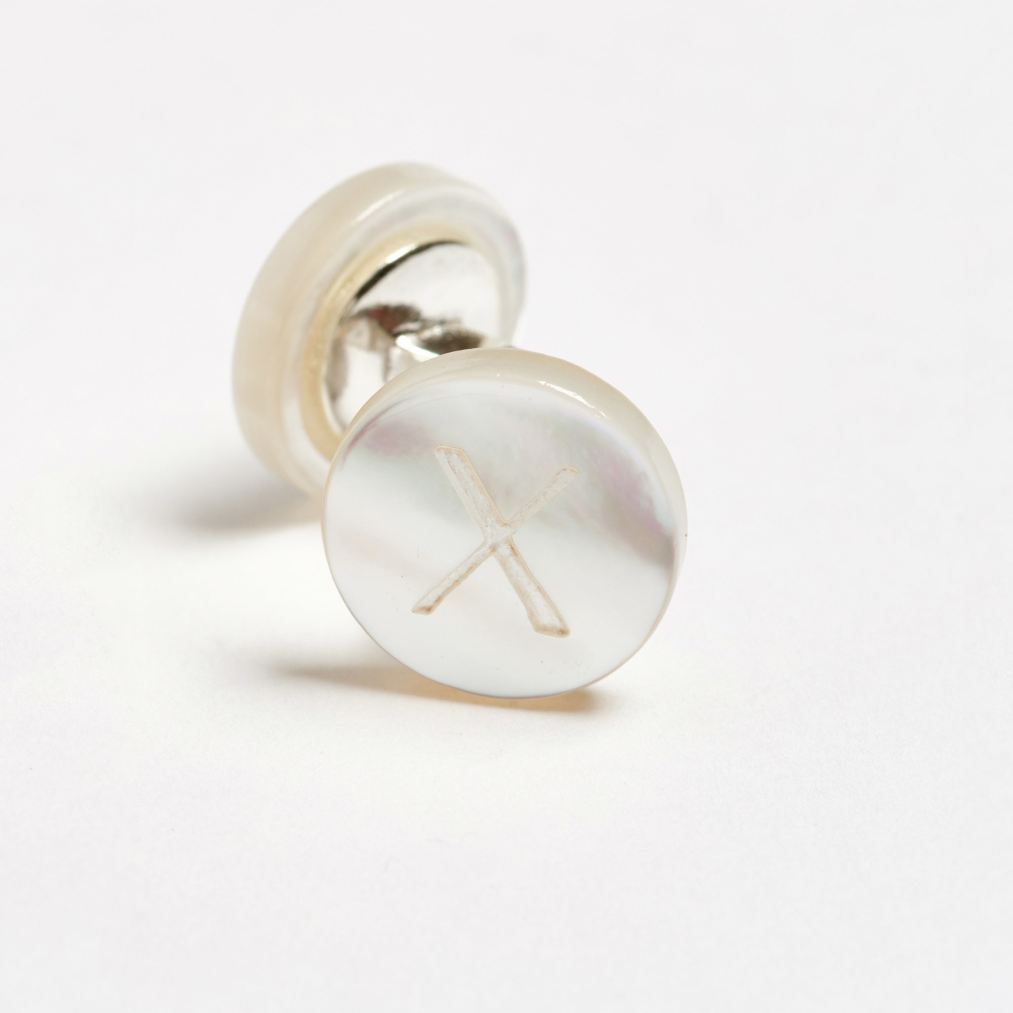 Mother-of-Pearl Initial Alphabet Cufflinks - X Day Alphabet Samuel Gassmann Cufflinks The Garnered 83C