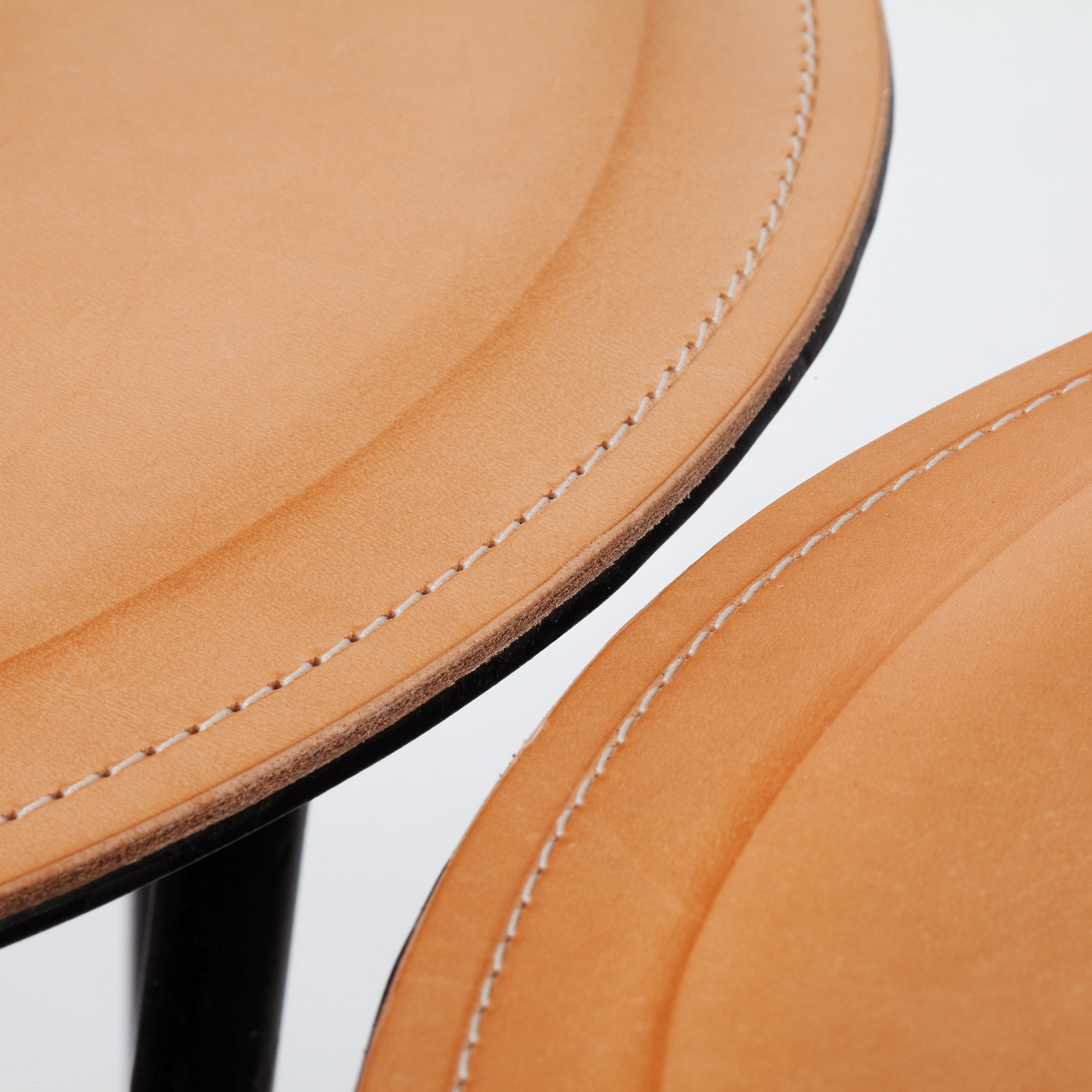 Handcrafted Steel and Leather Wishbone Table - Wishbone Stool Table Spencer Fung Furniture The Garnered 1