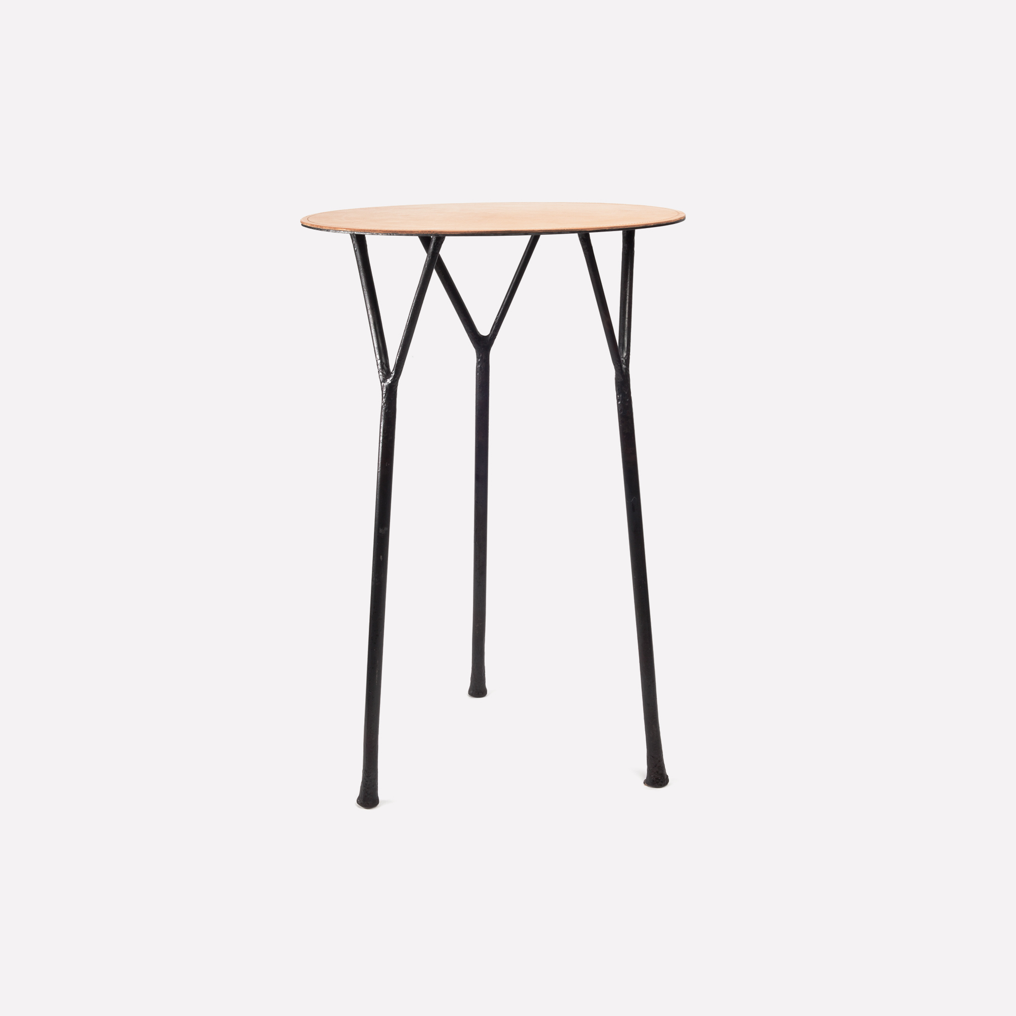 Handcrafted Steel and Leather Wishbone Table - Wishbone Table Spencer Fung Furniture The Garnered A