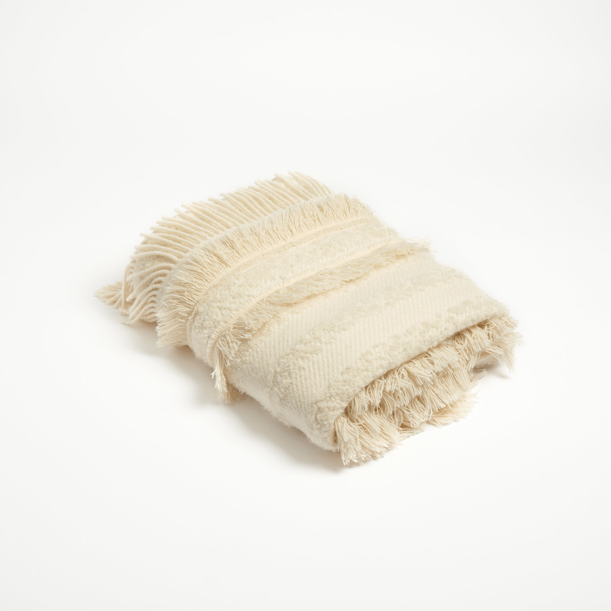 Large Irish Mohair Cream Blanket with Metallic Bouclé Thread - Cream Blanket The Tweed Project Textiles The Garnered 3