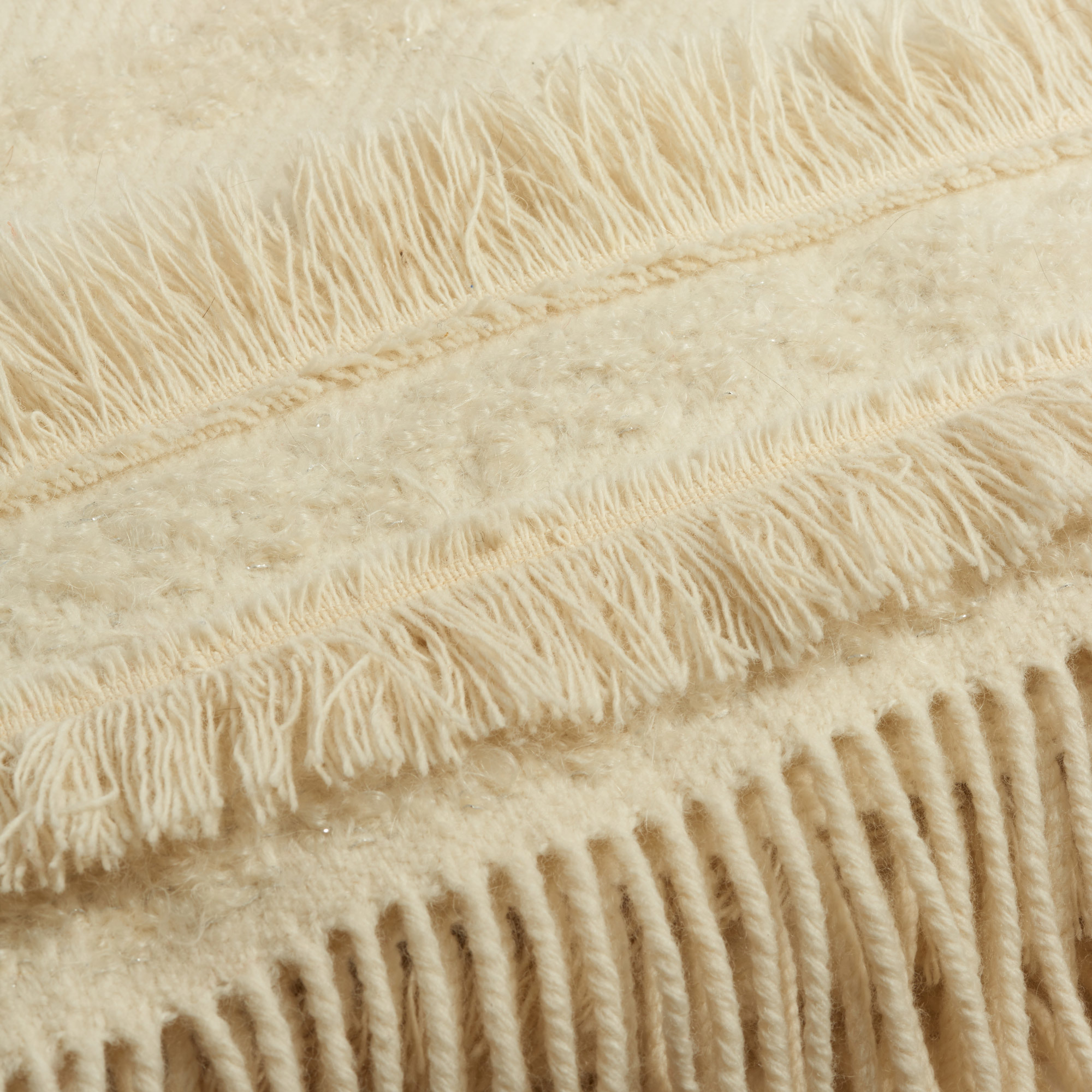 Large Irish Mohair Cream Blanket with Metallic Bouclé Thread - Cream Blanket The Tweed Project Textiles The Garnered 4