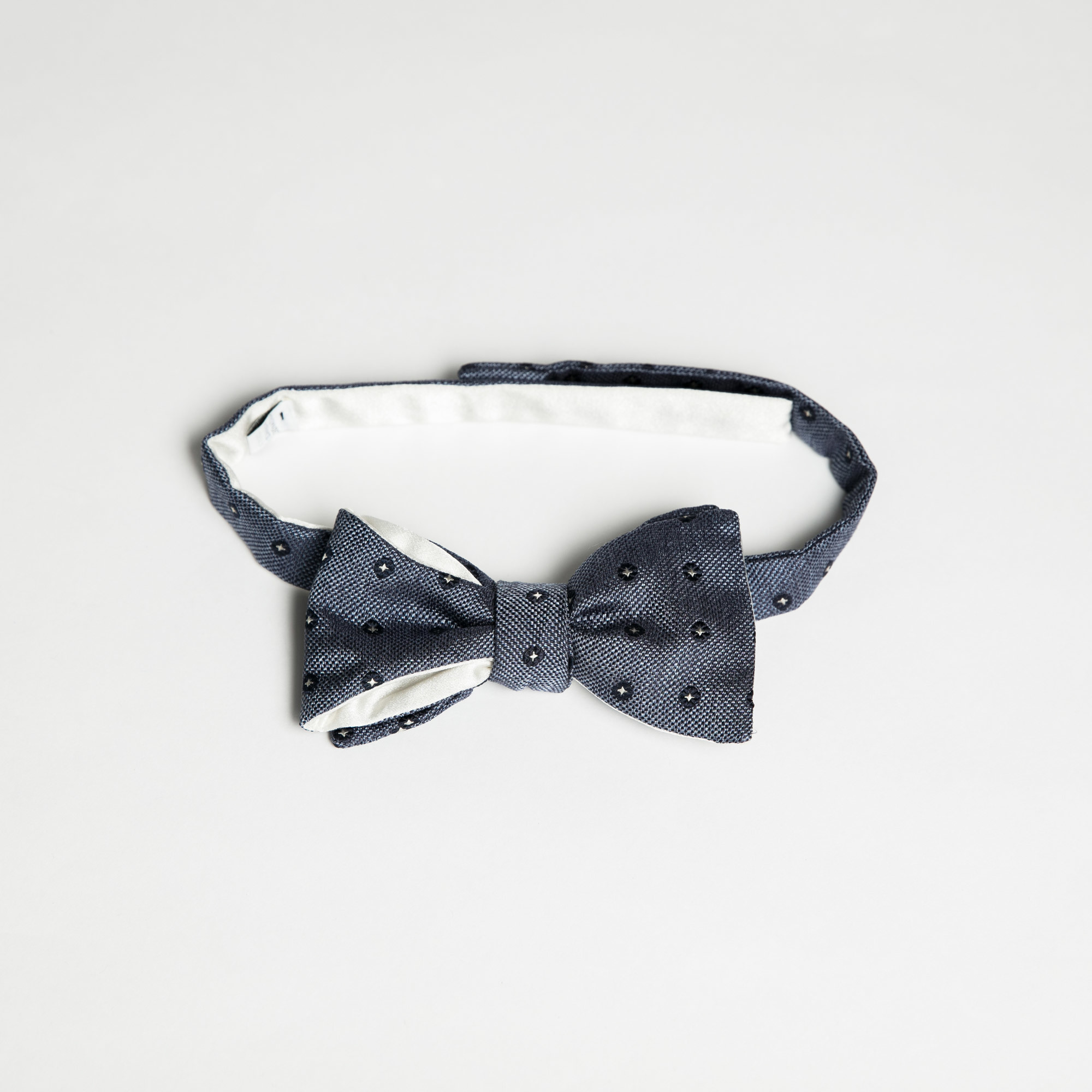 Blue Spot Handmade Silk Bow-tie - Blue Spot Bowtie Maison F The Garnered 002