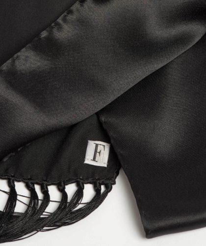 The Garnered - Black Silk Scarf Maison F Scarves The Garnered53