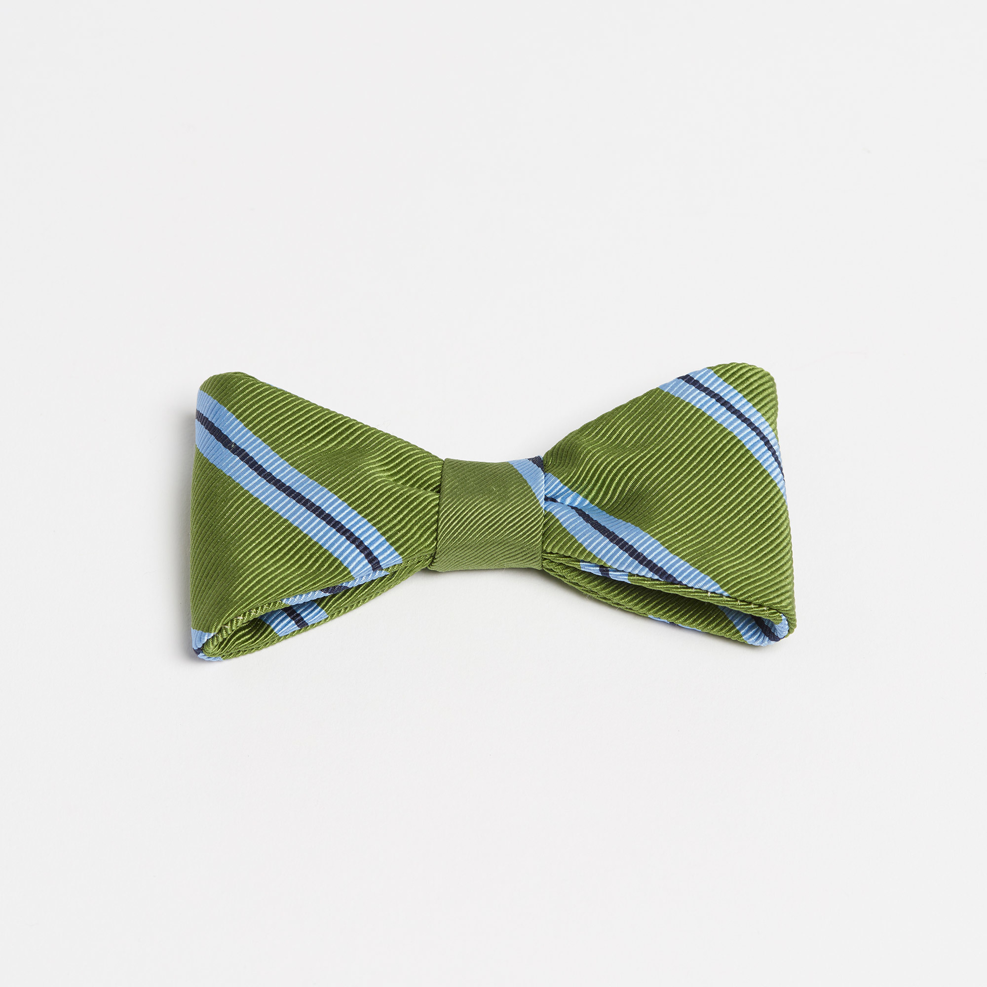 Triangle Green Stripe Silk Magnetic Bow-Tie - Bowtie Maison F Ties The Garnered 28
