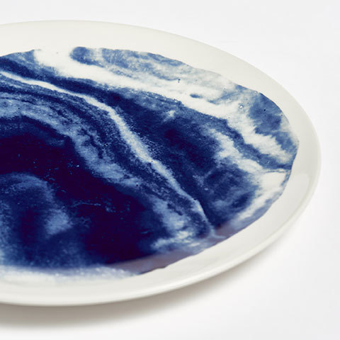 The Garnered - 1882 Indigo Storm Ceramics The Garnered Salad Plate Detail Thumbnail