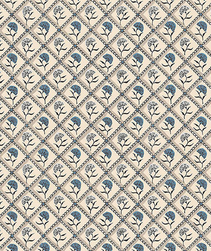 The Garnered - The Garnered Antoinette Poisson Carnations Wallpaper Blue Full Thumbnail