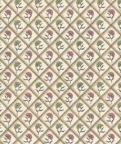 The Garnered - The Garnered Antoinette Poisson Carnations Wallpaper Pink Green Full Thumbnail