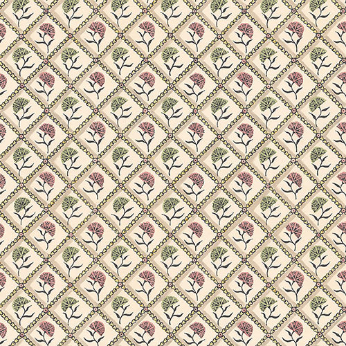 The Garnered - The Garnered Antoinette Poisson Carnations Wallpaper Pink Green Full Thumbnail