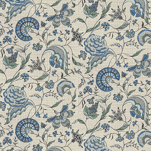 The Garnered - The Garnered Antoinette Poisson Jaipur Wallpaper Blue Full Thumbnail