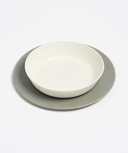 The Garnered - Arielle De Gasquet White Bowl Grey Plate The Garnered Thumbnail