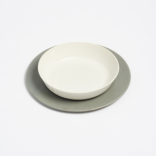 The Garnered - Arielle De Gasquet White Bowl Grey Plate The Garnered Thumbnail