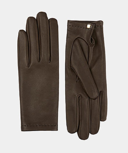 The Garnered - The Garnered Causse Ladies Leather Gloves Victoria Brown Thumbnail