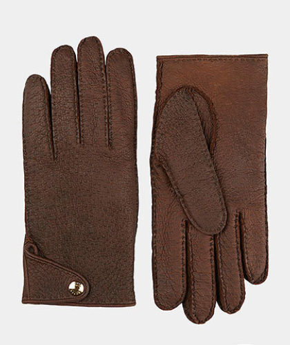 The Garnered - The Garnered Causse Mens Leather Gloves Chocolat Rivoli Thumbnail