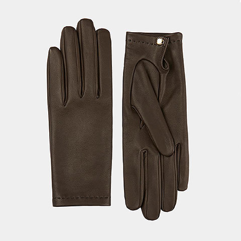 The Garnered - The Garnered Causse Ladies Leather Gloves Victoria Brown Thumbnail