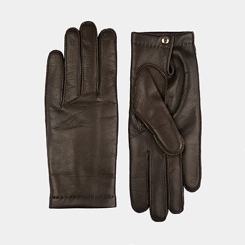 The Garnered - The Garnered Causse Mens Leather Gloves Brown Jules Thumbnail
