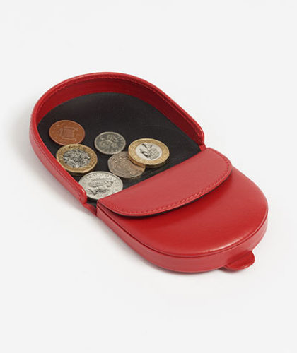 The Garnered - Connolly Red Leather Coin Pouch The Garnered Open Thumbnail