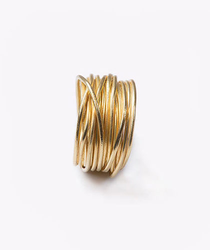 The Garnered - Disa Allsopp Gold Spaghetti Ring The Garnered Side Thumbnail 2