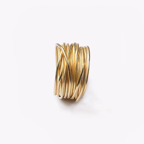 The Garnered - Disa Allsopp Gold Spaghetti Ring The Garnered Side Thumbnail 2