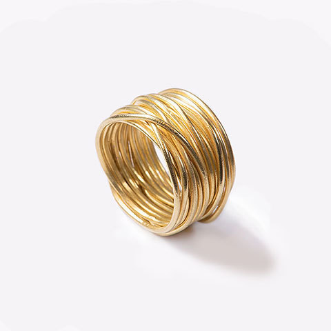 The Garnered - Disa Allsopp Gold Spaghetti Ring The Garnered Thumbnail 2