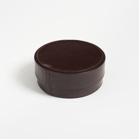 Hand-Crafted Leather Keepsake Box - Doe Leather The Garnered Collar Box Thumbnail