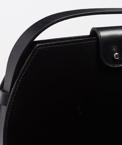 The Garnered - Doe Leather Black Circle Bag The Garnered Detail Thumbnail