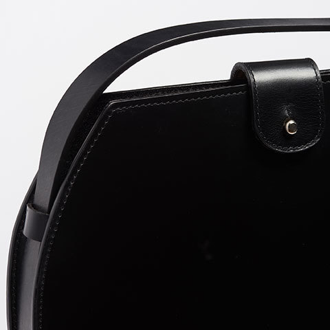 The Garnered - Doe Leather Black Circle Bag The Garnered Detail Thumbnail