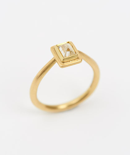 The Garnered - Jean Scott Moncrieff Gold Ring Octahedral Diamond The Garnered Thumbnail