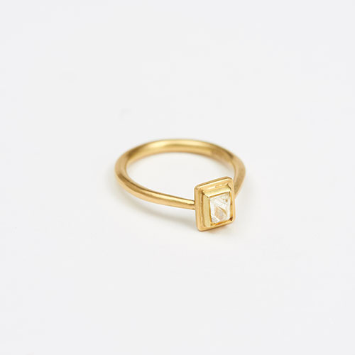 The Garnered - Jean Scott Moncrieff Gold Ring Octahedral Diamond Side The Garnered Thumbnail