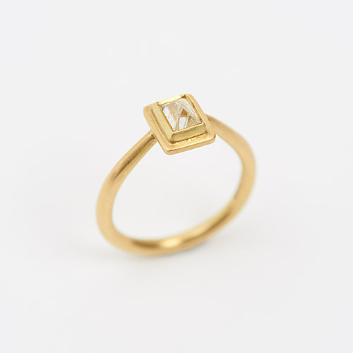 The Garnered - Jean Scott Moncrieff Gold Ring Octahedral Diamond The Garnered Thumbnail