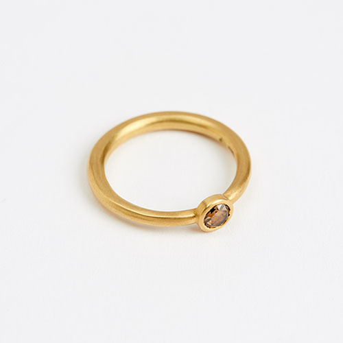 The Garnered - Jean Scott Moncrieff Gold Tapered Ring Cognac Diamond Side The Garnered Thumbnail